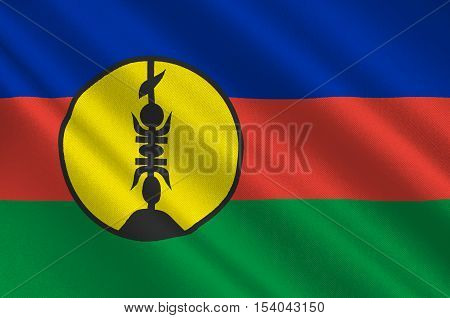 Flag of New Caledonia Melanesia. 3d illustration