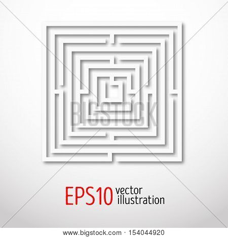 Quadrant white labyrinth. Sacral geometry illustration. Mysterious shape