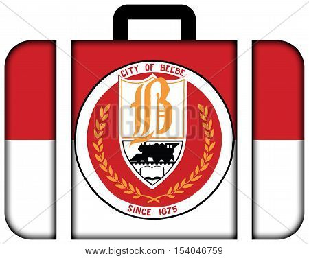 Flag Of Beebe, Arkansas, Usa. Suitcase Icon, Travel And Transportation Concept