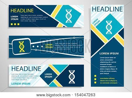 Dna  Icon On Horizontal And Vertical Banner