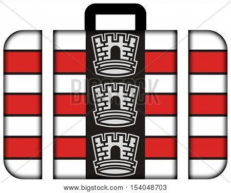 Flag Of Joao Pessoa, Paraiba, Brazil. Suitcase Icon, Travel And Transportation Concept