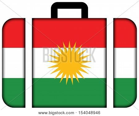 Flag Of Kurdistan. Suitcase Icon, Travel And Transportation Concept