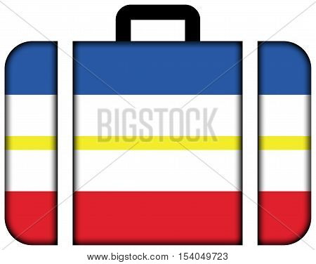 Flag Of Mecklenburg-western Pomerania, Germany. Suitcase Icon, Travel And Transportation Concept