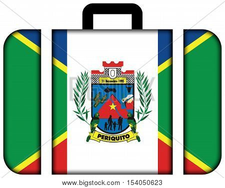 Flag Of Periquito, Brazil. Suitcase Icon, Travel And Transportation Concept