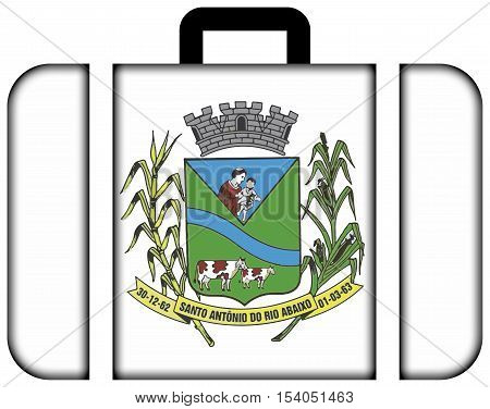 Flag Of Santo Antonio Do Rio Abaixo, Brazil. Suitcase Icon, Travel And Transportation Concept
