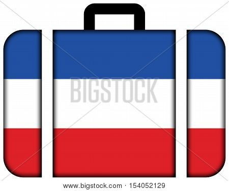Flag Of Valledupar, Colombia. Suitcase Icon, Travel And Transportation Concept