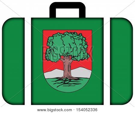 Flag Of Walbrzych, Poland. Suitcase Icon, Travel And Transportation Concept