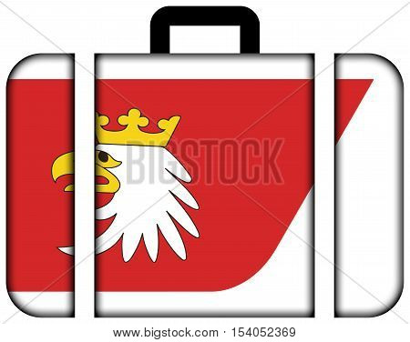 Flag Of Warmian-masurian Voivodeship, Poland. Suitcase Icon, Travel And Transportation Concept