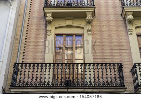Traditional architecture of the center of the Spanish city of Castellon, Valencian Community