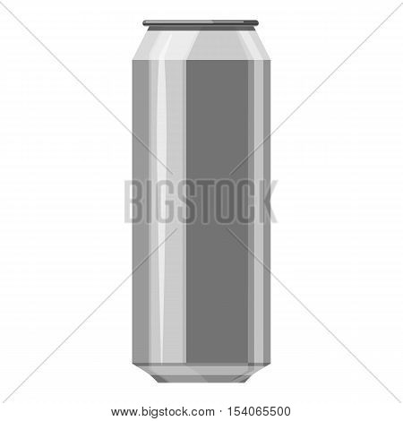 Aluminum beer can icon. Gray monochrome illustration of aluminum beer can vector icon for web