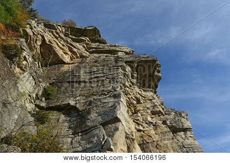 Cliff in the Mohonk Preserve in New Paltz New York.