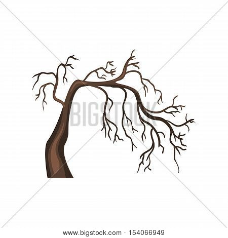 Vector Single Cartoon Brown Bare Tree