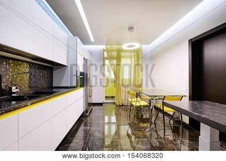 Russia,Moscow region -kitchen interior in luxury country house
