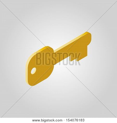 The key icon. Open and unblock, unlock, close symbol, access .3D isometric. Flat Vector illustration