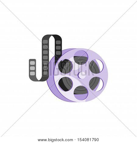 Vector flat style illustration of vintage old cinema clip. Isolated on white background. Icon for web.