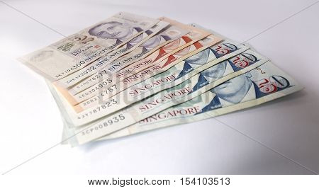 Singapore Dollar isolated on a white background