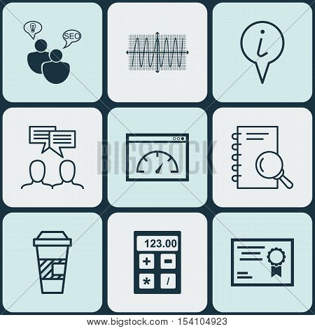 Set Of 9 Universal Editable Icons. Can Be Used For Web, Mobile And App Design. Includes Icons Such A