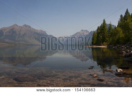 A pristine lake in Glacier National Park