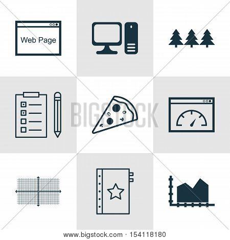 Set Of 9 Universal Editable Icons. Can Be Used For Web, Mobile And App Design. Includes Icons Such A