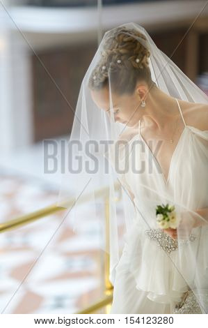The beautiful bride getting ready for her wedding