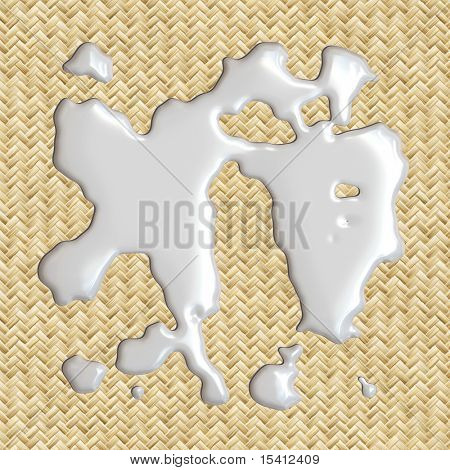 นม spilt บน Placemat