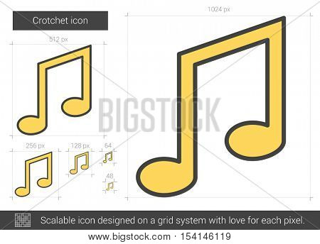 Crotchet vector line icon isolated on white background. Crotchet line icon for infographic, website or app. Scalable icon designed on a grid system.