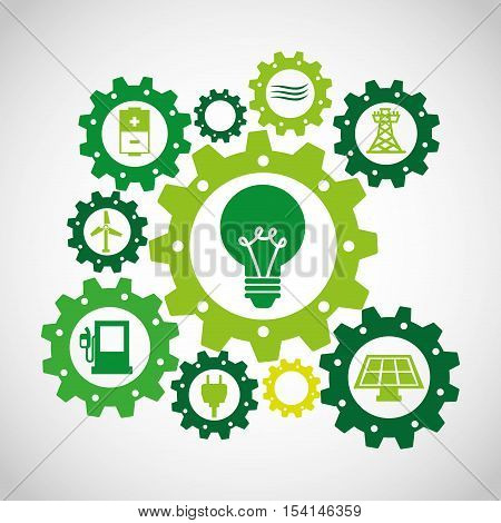 ecological alternative energy green vector illustration design