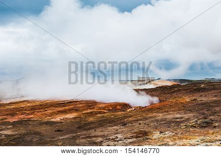 Gunnuhver geothermal area in Reykjanes peninsula Iceland