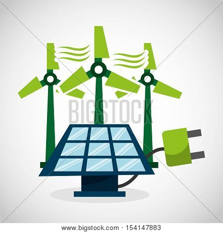 ecological alternative energy green vector illustration design