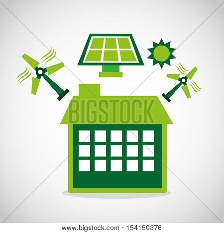 ecological alternative energy green vector illustration design