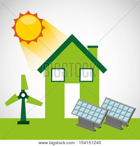 ecological alternative energy green vector illustration design