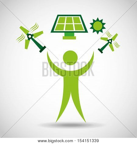 think green ecology icons vector illustration design