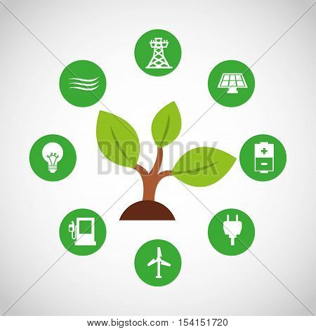ecological alternative energy green vector illustration design
