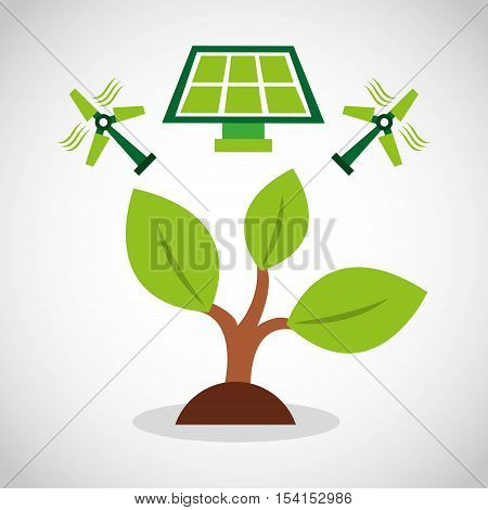 ecological alternative energy green vector illustration design