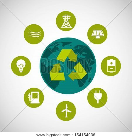 ecological alternative energy green vector illustration design