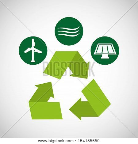 ecological alternative energy green vector illustration design