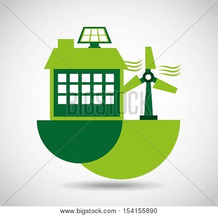 ecological alternative energy green vector illustration design