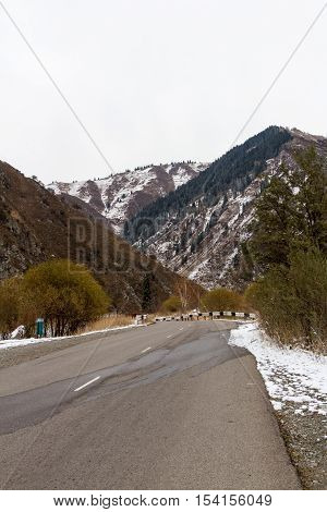 Mountain Road In Early Winter