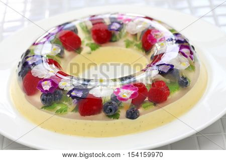 christmas wreath bavarois, homemade jelly dessert