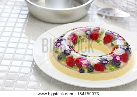christmas wreath bavarois, homemade jelly dessert