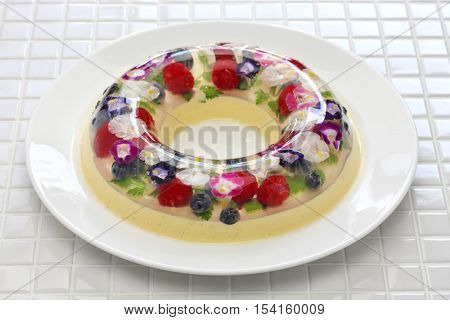 christmas wreath bavarois, homemade jelly dessert