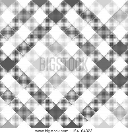 Gray diagonal check seamless fabric texture. Vector illustration.