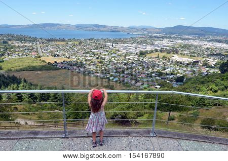 Aerial View Of Rotorua City, New Zealand.