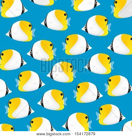 Bright tropical angelfish pattern in vector format.