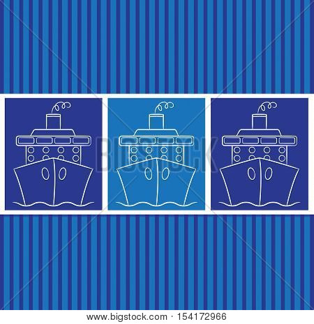 Hand Drawn Cruise Ship In Vector Format.