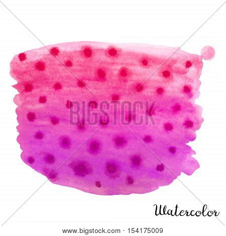Pink Watercolor blot. Hand drawn blot on white background for your design. Save the Date postcard banner logo.