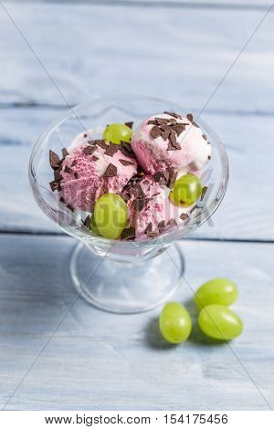 Fruit Ice Cream With Pieces Of Chocolate