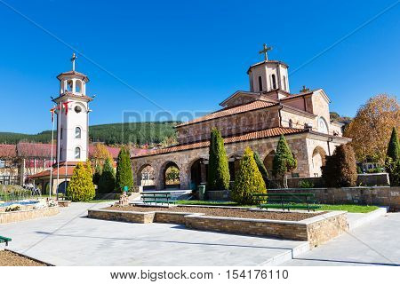 Church in Makedonska Kamenica town in the north-east of Republic of Macedonia in autumn