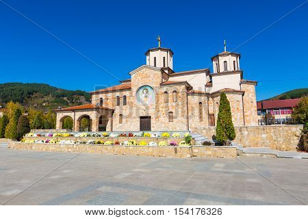 Church in Makedonska Kamenica town in the north-east of Republic of Macedonia in autumn