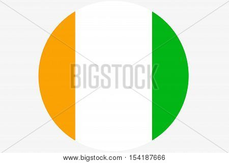 Cote d'ivoire flag ,Original and simple Ivory Coast flag circle illustration design